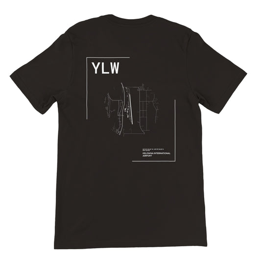 Black YLW Airport Diagram T-Shirt Back