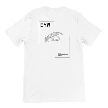 White EYW Airport Diagram T-Shirt Back