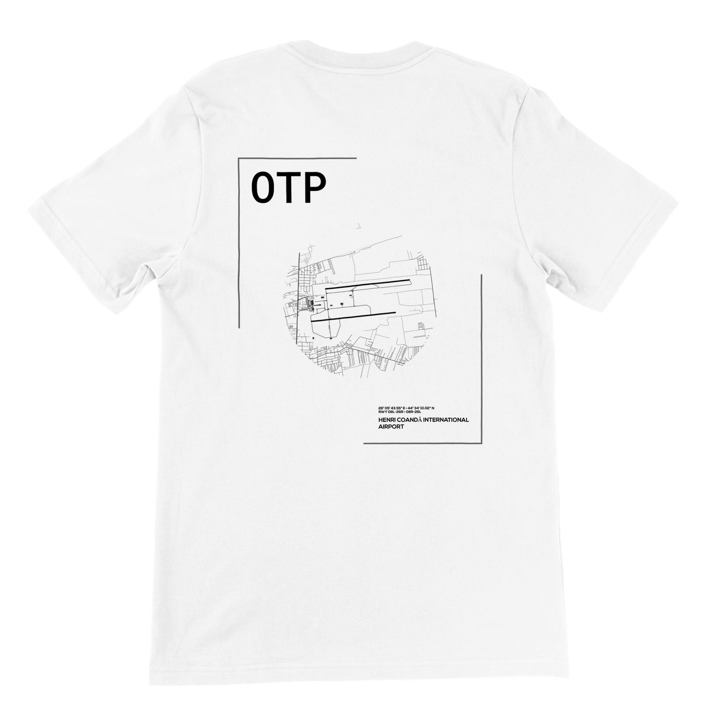 White OTP Airport Diagram T-Shirt Back
