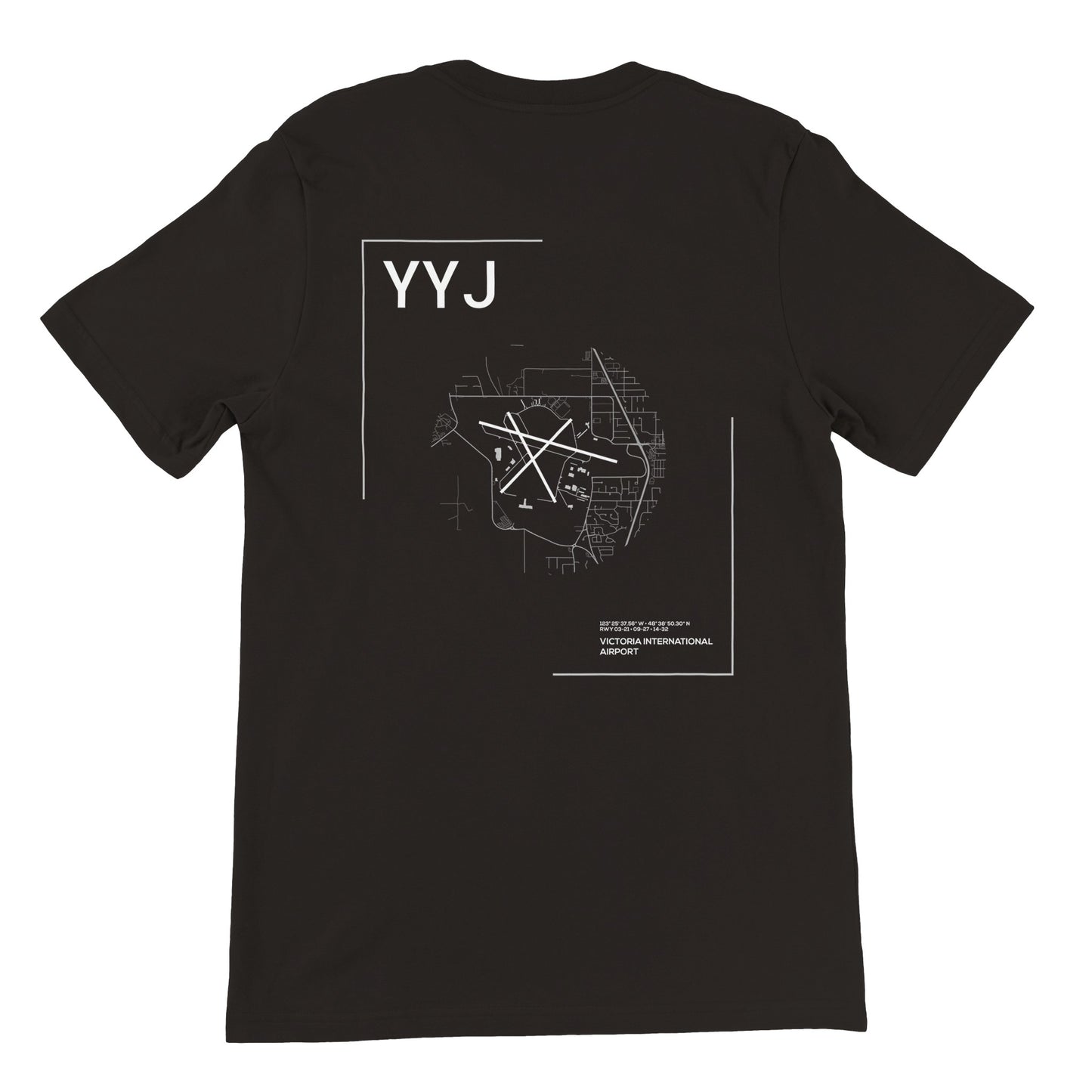Black YYJ Airport Diagram T-Shirt Back