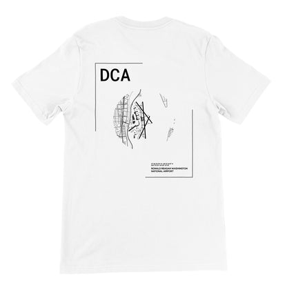 White DCA Airport Diagram T-Shirt Back
