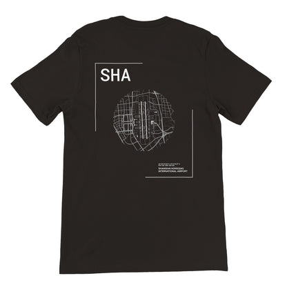 Black SHA Airport Diagram T-Shirt Back