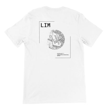 White LIM Airport Diagram T-Shirt Back