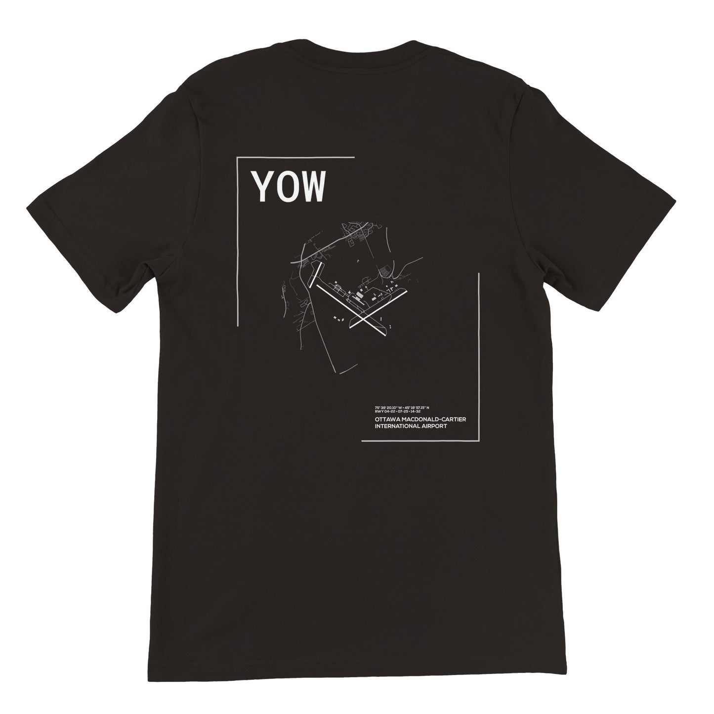Black YOW Airport Diagram T-Shirt Back
