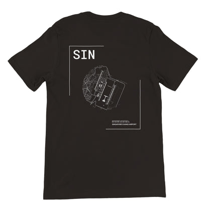 Black SIN Airport Diagram T-Shirt Back