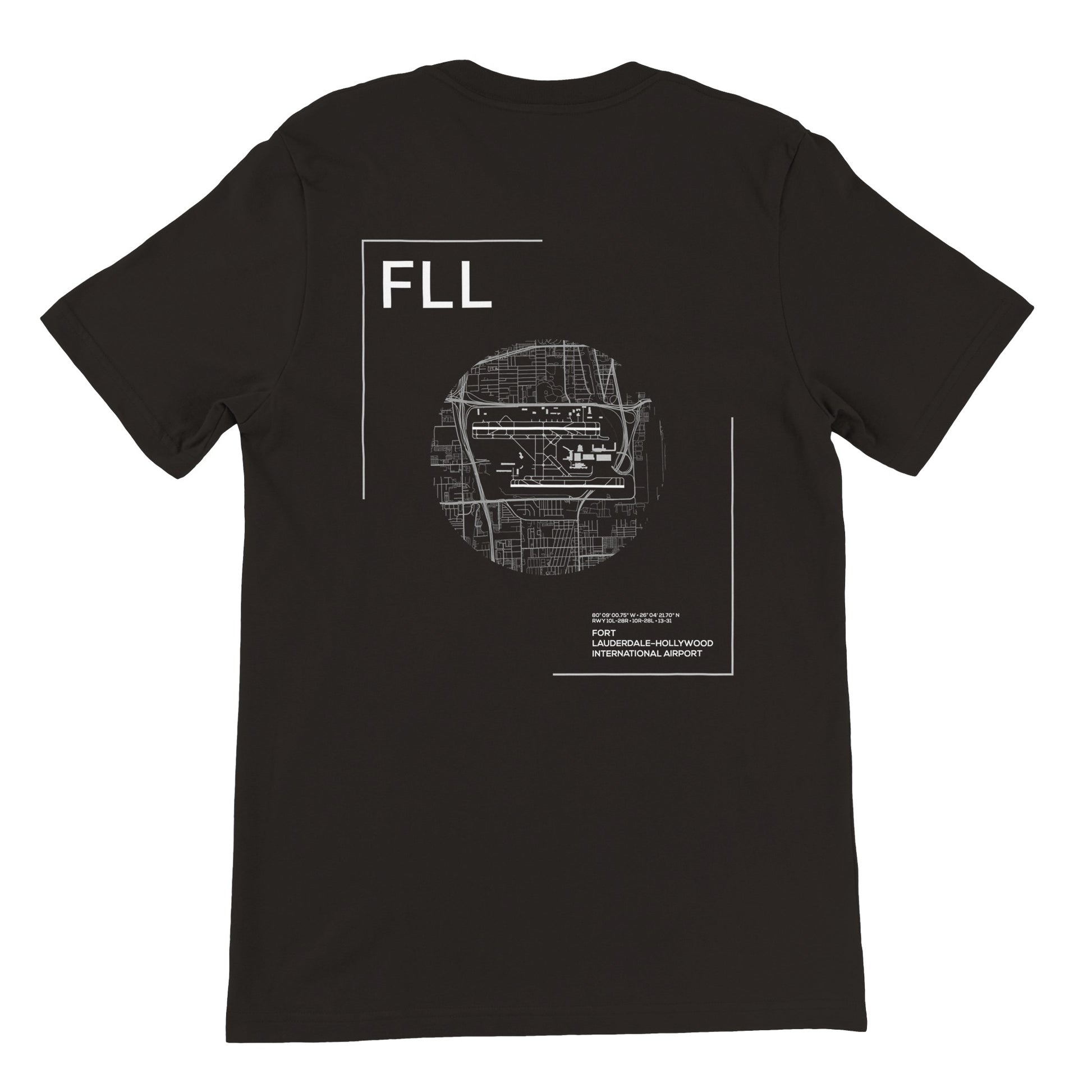Black FLL Airport Diagram T-Shirt Back