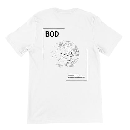 White BOD Airport Diagram T-Shirt Back