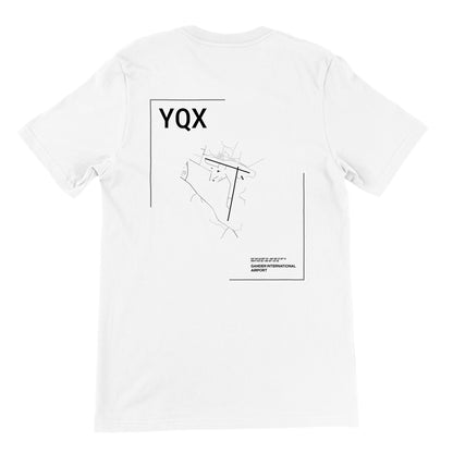 White YQX Airport Diagram T-Shirt Back