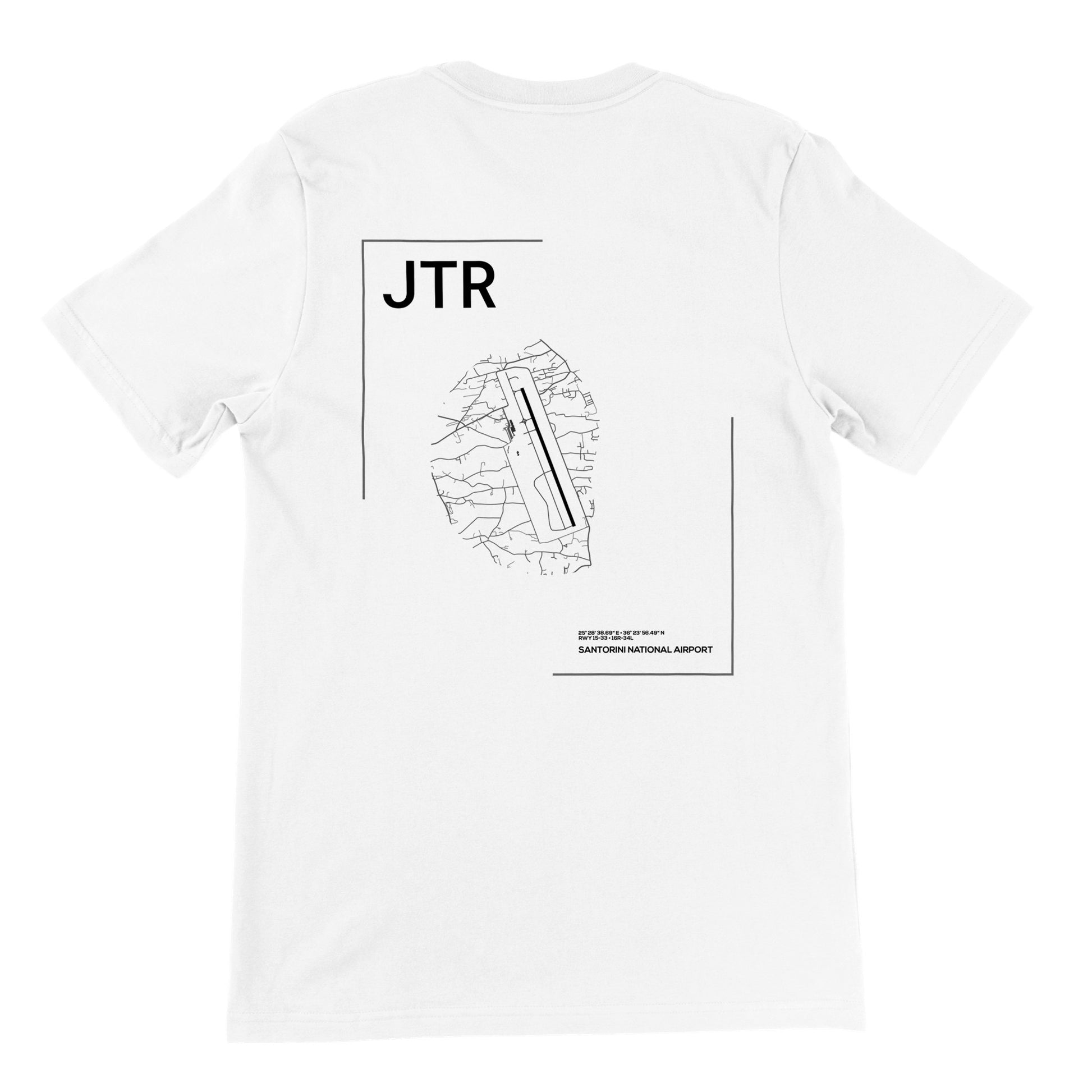White JTR Airport Diagram T-Shirt Back