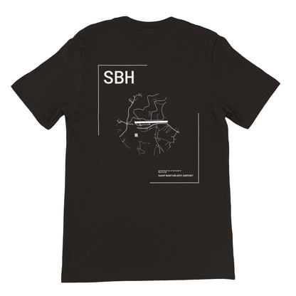 Black SBH Airport Diagram T-Shirt Back