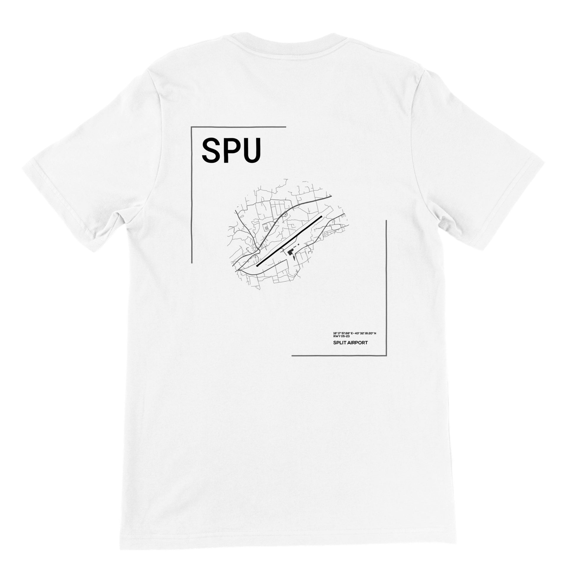 White SPU Airport Diagram T-Shirt Back