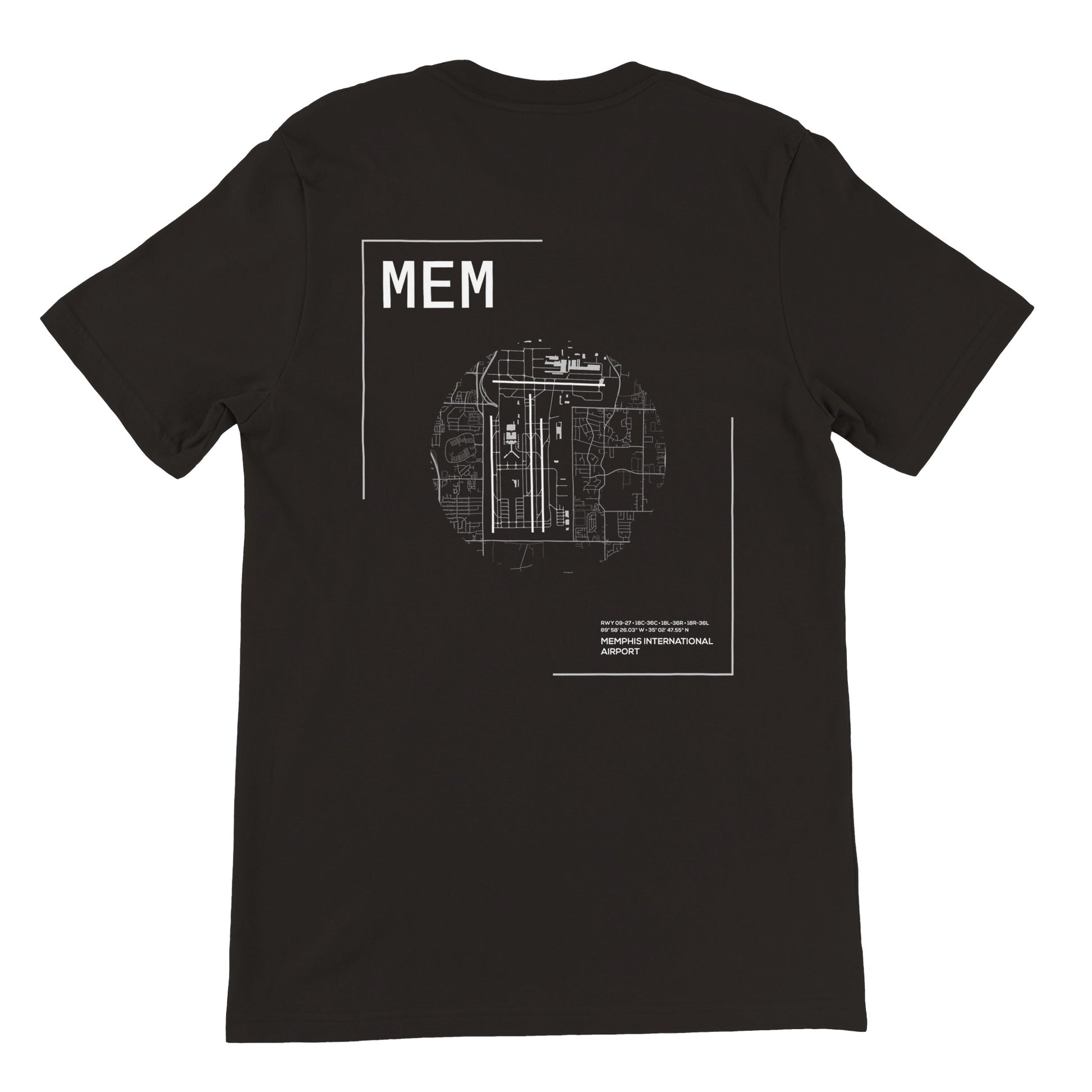Black MEM Airport Diagram T-Shirt Back