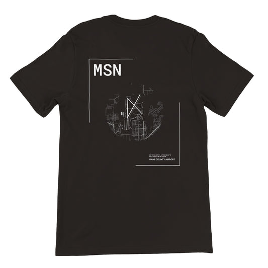 Black MSN Airport Diagram T-Shirt Back