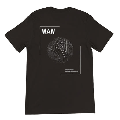 Black WAW Airport Diagram T-Shirt Back