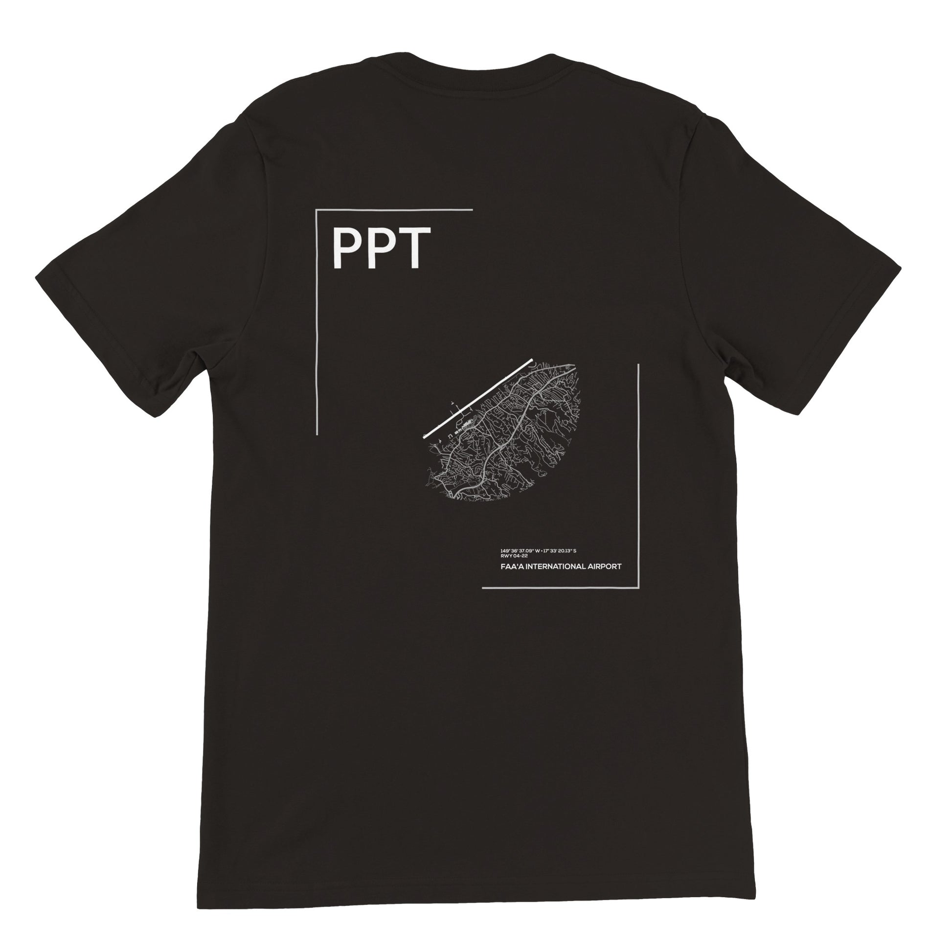 Black PPT Airport Diagram T-Shirt Back