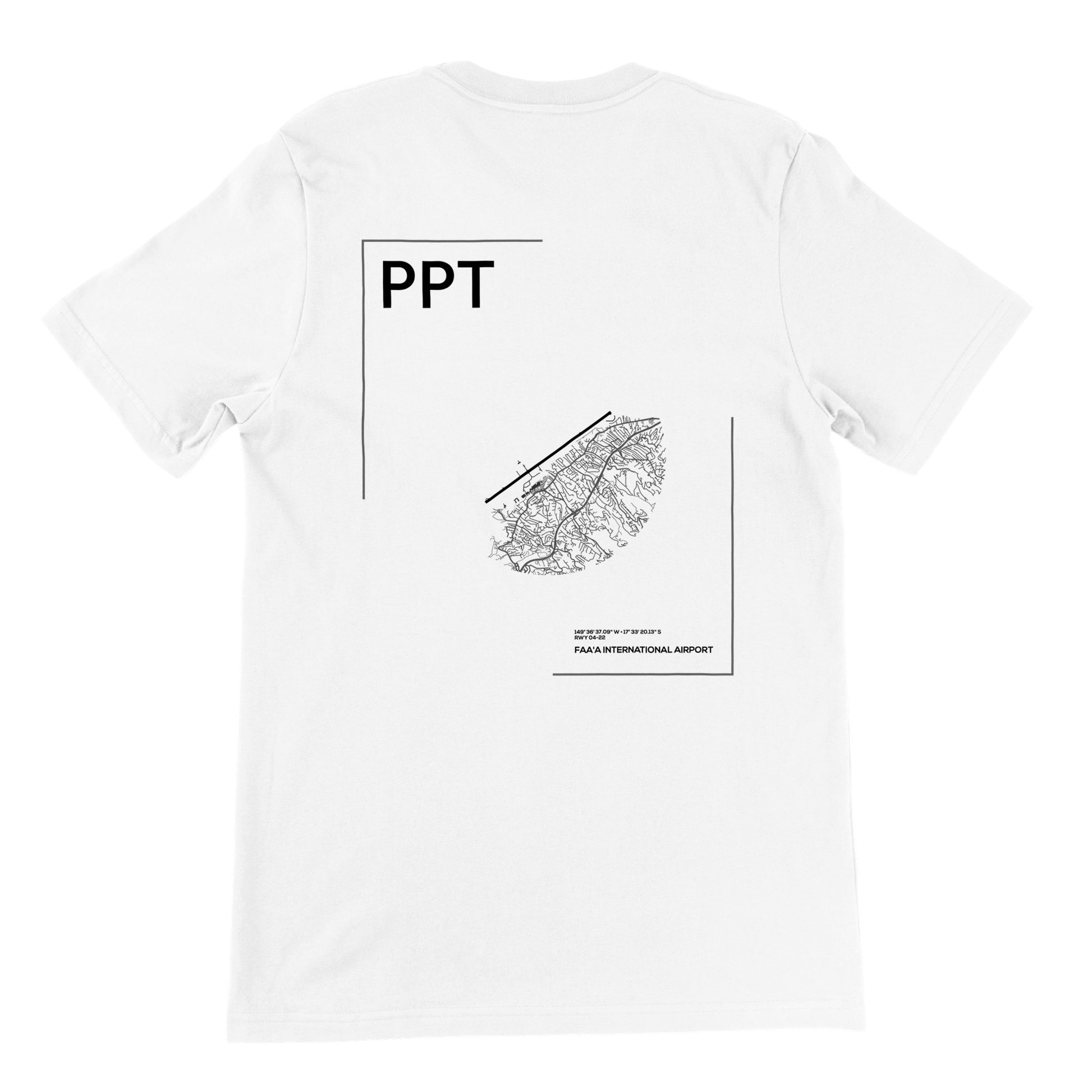 White PPT Airport Diagram T-Shirt Back