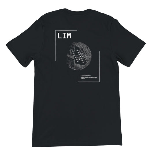 Black LIM Airport Diagram T-Shirt Back