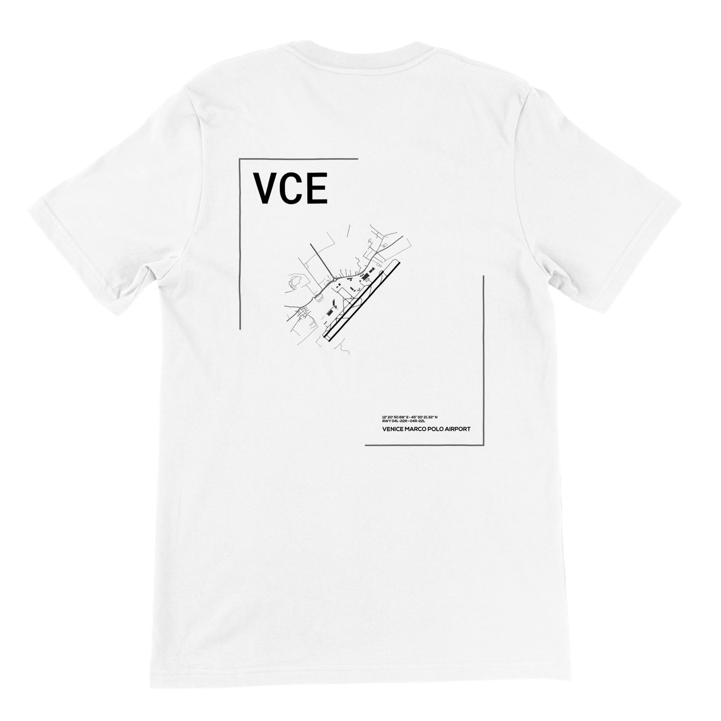 White VCE Airport Diagram T-Shirt Back