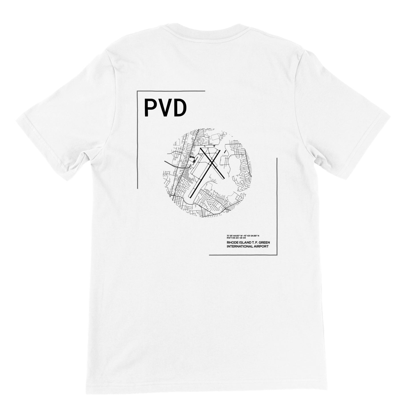White PVD Airport Diagram T-Shirt Back