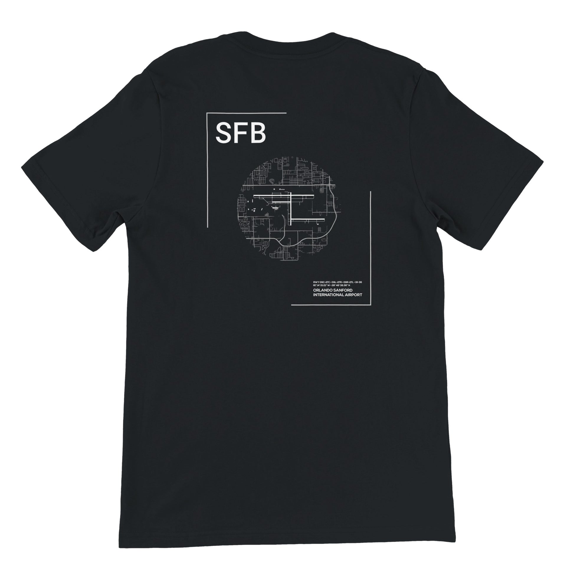Black SFB Airport Diagram T-Shirt Back