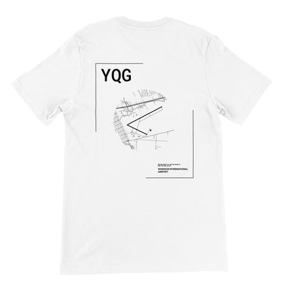 White YQG Airport Diagram T-Shirt Back