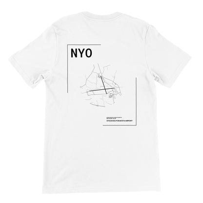 White NYO Airport Diagram T-Shirt Back
